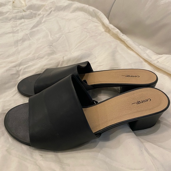George Black Heeled Sandals 8.5 - Picture 2 of 5
